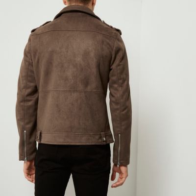 Stone textured biker jacket